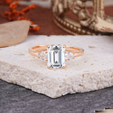Vintage - Style 4 Prong Emerald Cut Lab Diamond Ring